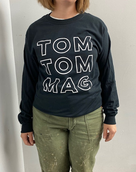 Tom Tom Long Sleeve Old School Knockout T-Shirt - White