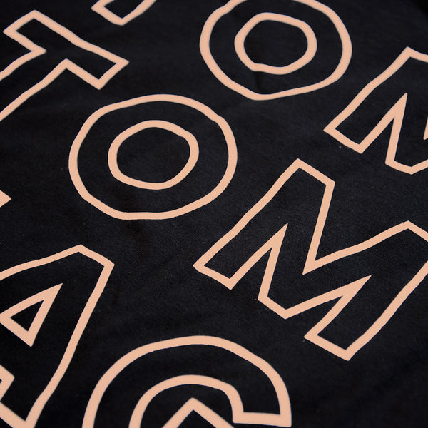 Tom Tom Old School Knockout T-Shirt - Peach on Black