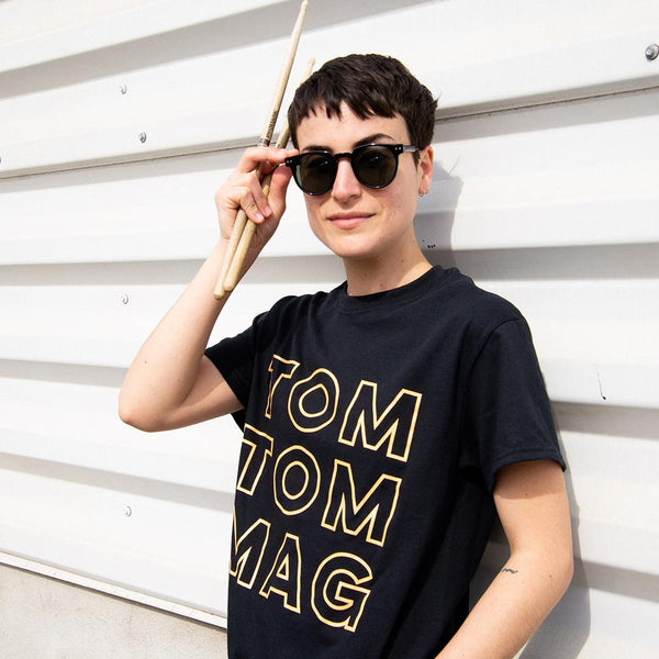 Tom Tom Old School Knockout T-Shirt - Peach on Black