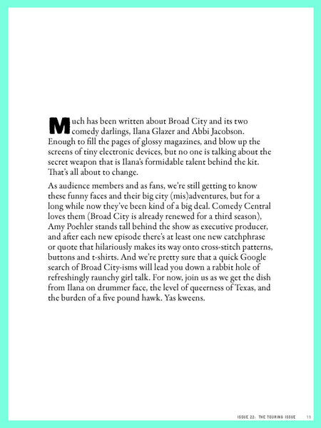 Tom Tom Magazine Issue 22:  The Touring Issue - Drummers | Music | Feminism: Shop Tom Tom