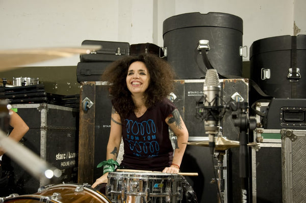 Tom Tom Magazine T-Shirt Navy Blue with Light Blue Print