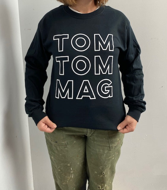 Tom Tom Long Sleeve Old School Knockout T-Shirt - White