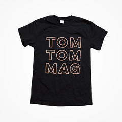Tom Tom Old School Knockout T-Shirt - Peach on Black