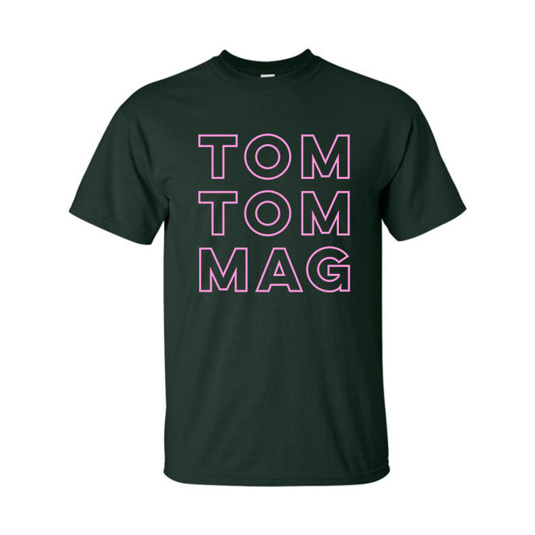 Tom Tom Old School Knockout T-Shirt - Pink on Green