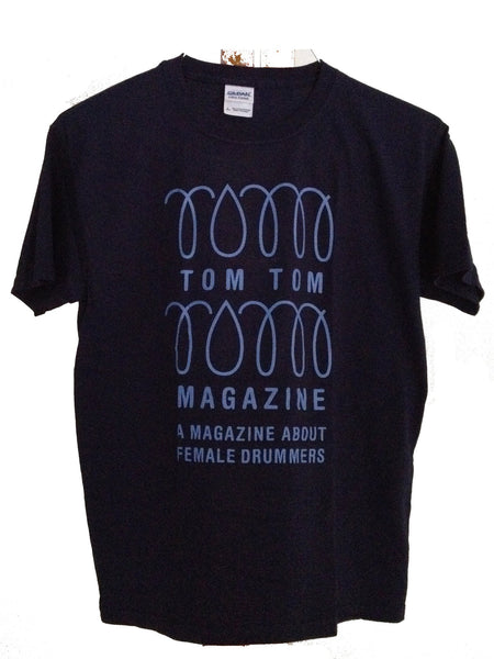 Tom Tom Magazine T-Shirt Black with Yellow Print - Drummers | Music | Feminism: Shop Tom Tom