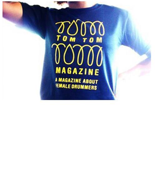 Tom Tom Magazine T-Shirt Black with Yellow Print - Drummers | Music | Feminism: Shop Tom Tom