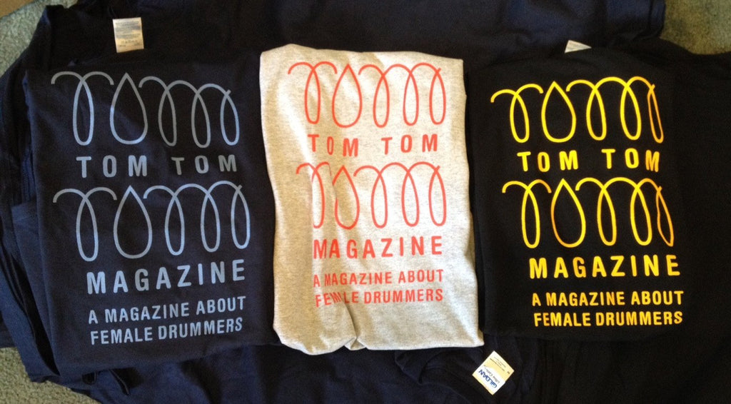 Tom Tom Magazine T-Shirt Grey with Red Print - Drummers | Music | Feminism: Shop Tom Tom